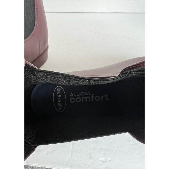 Dr. Scholl’s All Day Comfort Women’s Burgundy Chelsea Matte Rain Boots Size 10 - Picture 7 of 10
